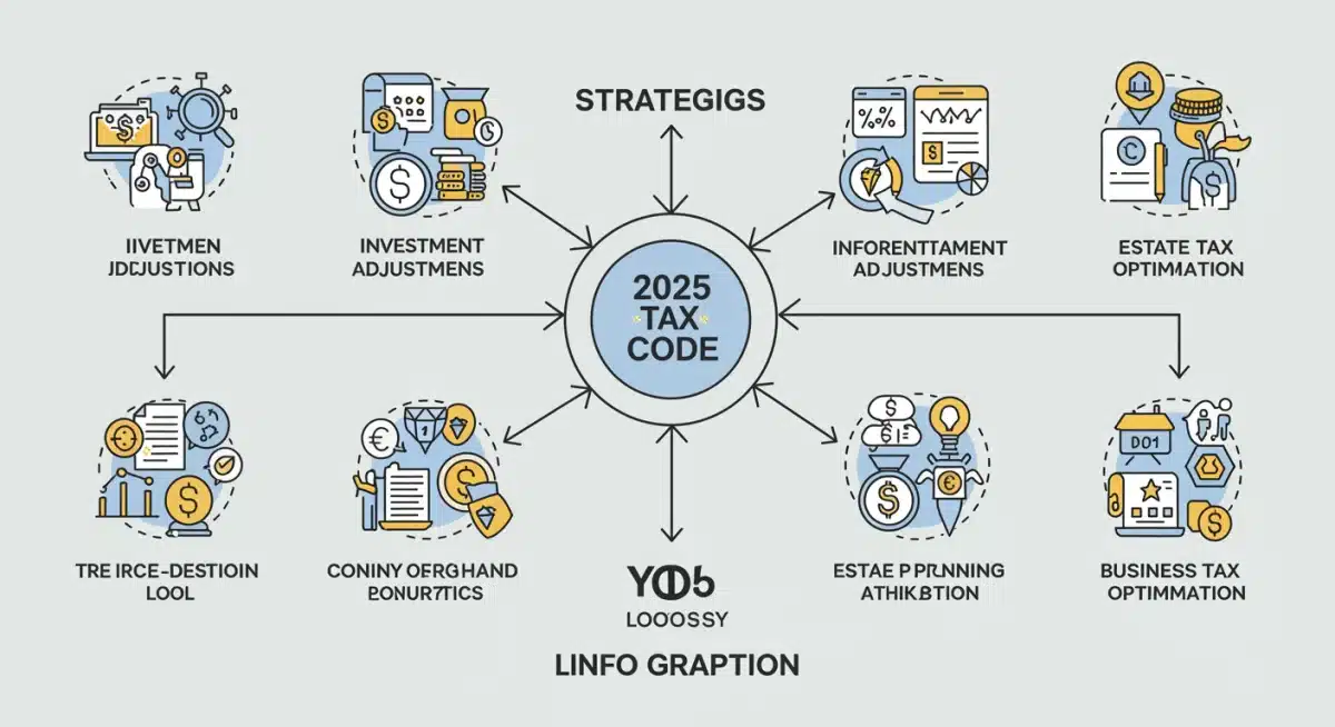 Infographic detailing 5 key strategies for optimizing tax returns under 2025 IRS changes