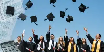 Maximize 2025 Education Tax Credits: Save Up To $2,500 Annually Graduates celebrating with tax forms and calculator, symbolizing education tax credit savings.
