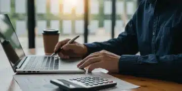 Individual analyzing tax documents and digital financial data for 2025 IRS changes