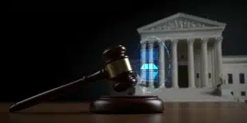 Supreme Court Data Privacy Ruling: Redefining Digital Rights Supreme Court gavel striking data, symbolizing new privacy laws