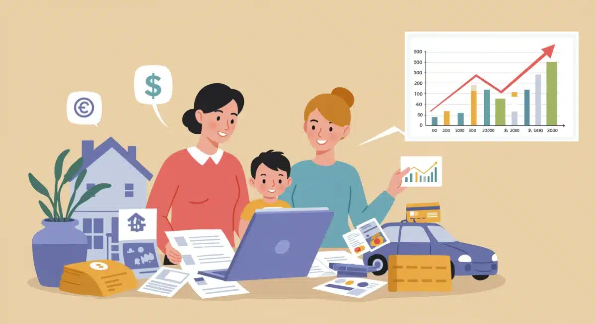 Family budgeting with rising interest rates affecting expenses