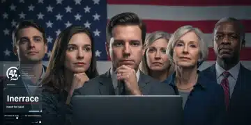 Diverse individuals reviewing 2025 federal healthcare mandate information online.
