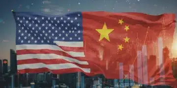 US-China Trade Agreement: Unforeseen Economic Consequences US and China flags with economic graphs, symbolizing trade agreement impact