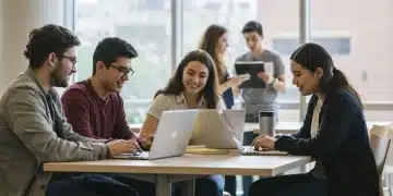 Navigate 2025 FAFSA Changes: Maximize Your Student Aid College students studying in a library, representing the target audience for FAFSA changes.