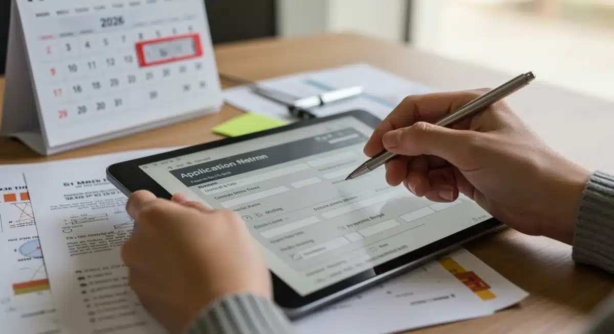Person completing online application for public support benefits