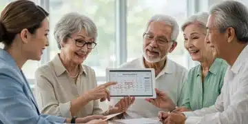 Seniors discussing 2025 Medicare enrollment with advisor