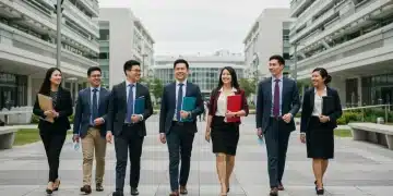 Students confidently walking on a modern university campus, symbolizing strong 2026 job prospects.