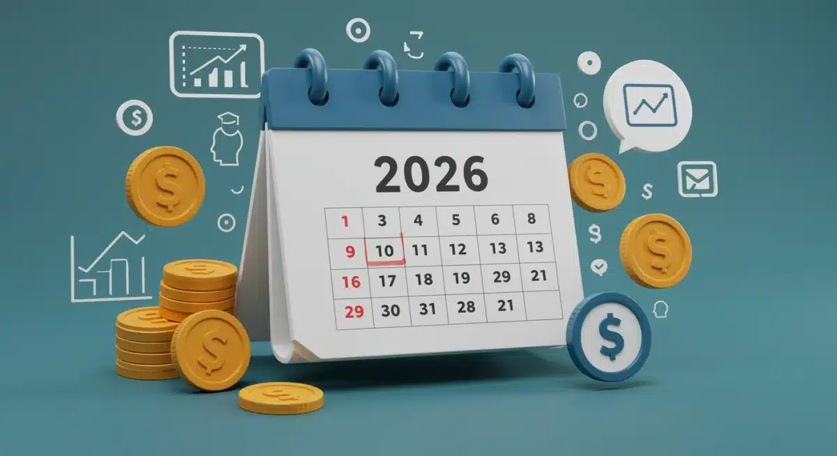 Calendar with 2026 highlighted, representing future student loan policy timelines.