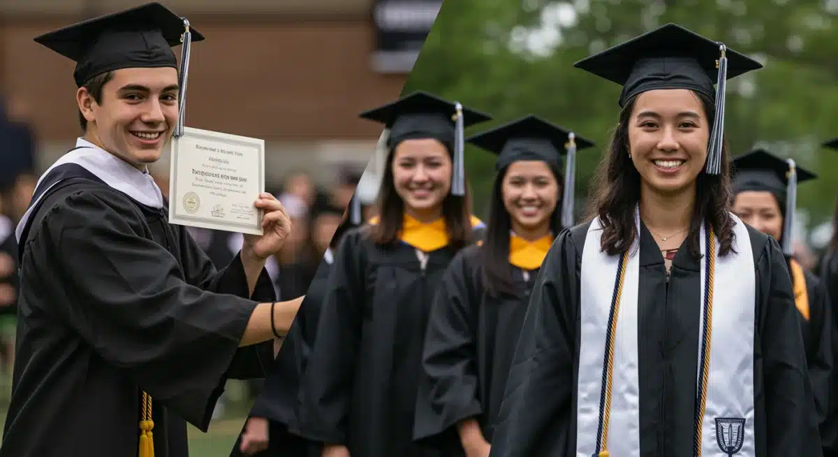 Student's journey from early college to university graduation, showcasing academic progression.
