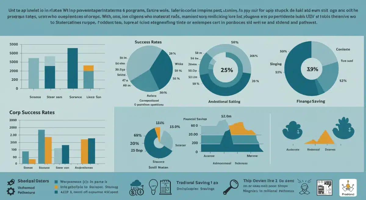 Infographic detailing early college program success rates, college completion, and cost savings.