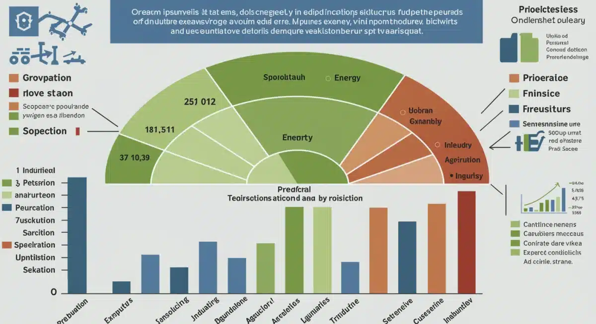 Infographic detailing greenhouse gas emission reduction targets by sector