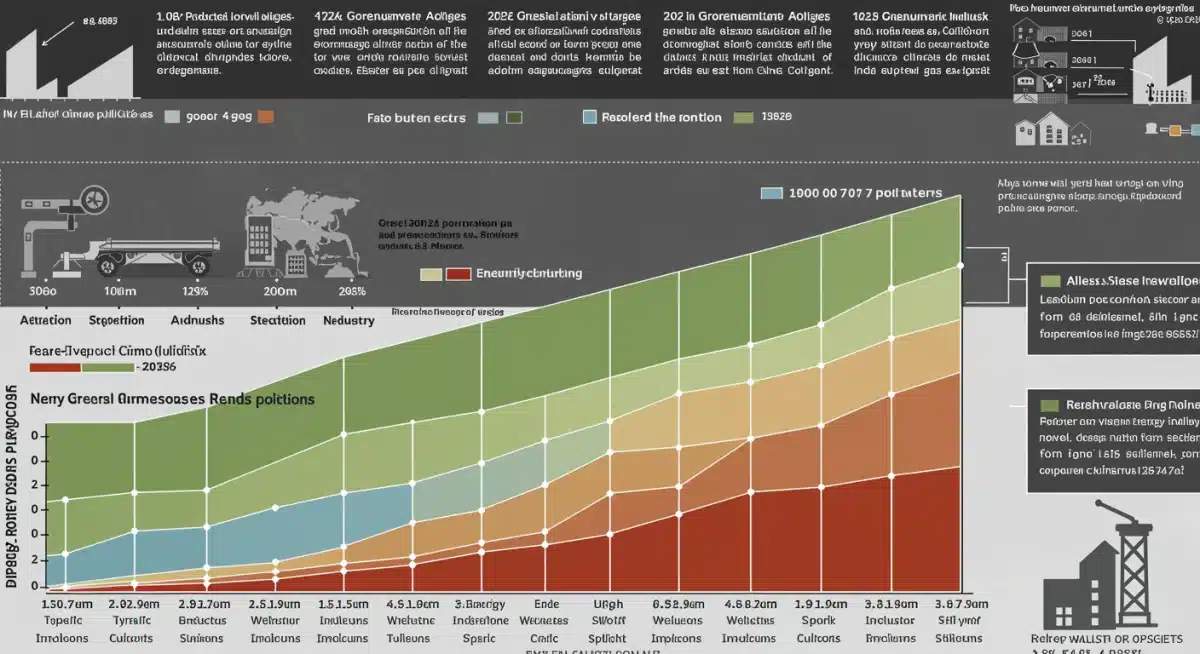 Infographic showing sector-specific greenhouse gas emissions reduction targets.