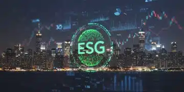 ESG Investing 2026: Navigating New US Regulatory Frameworks Futuristic cityscape with ESG data overlays, representing future of sustainable finance