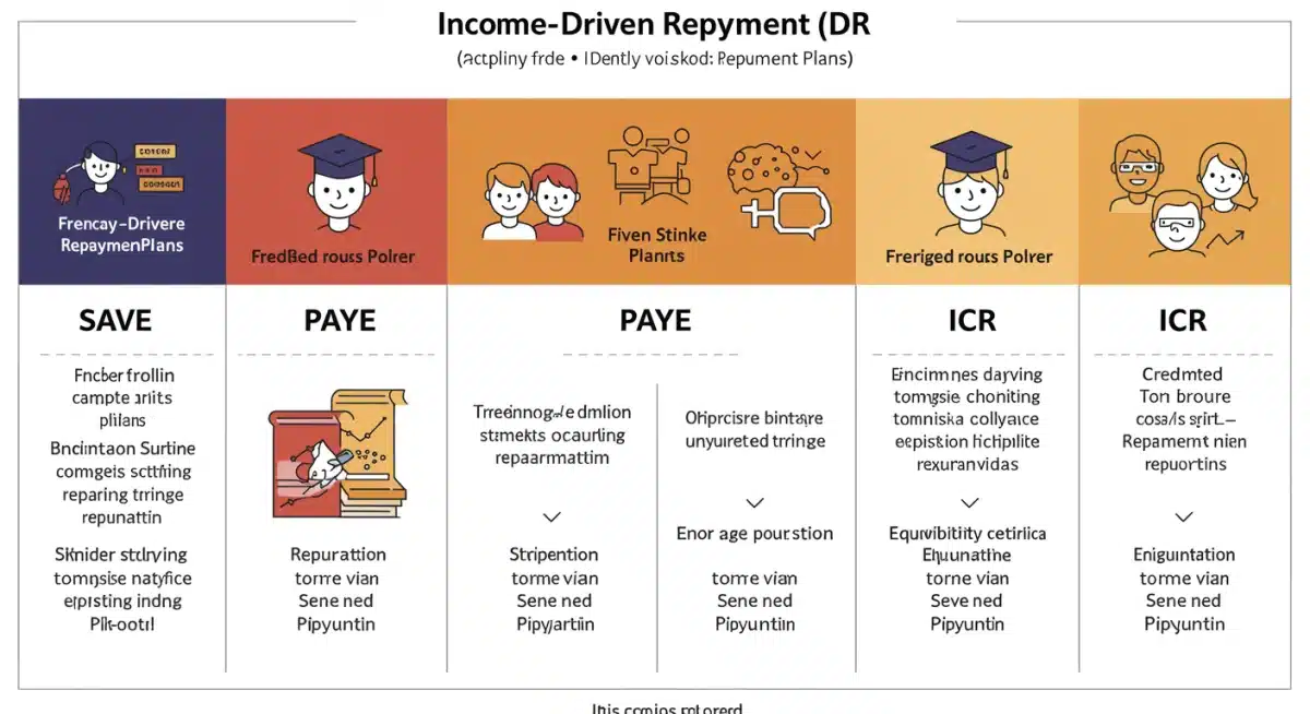 Infographic explaining various Income-Driven Repayment (IDR) plans and their benefits.