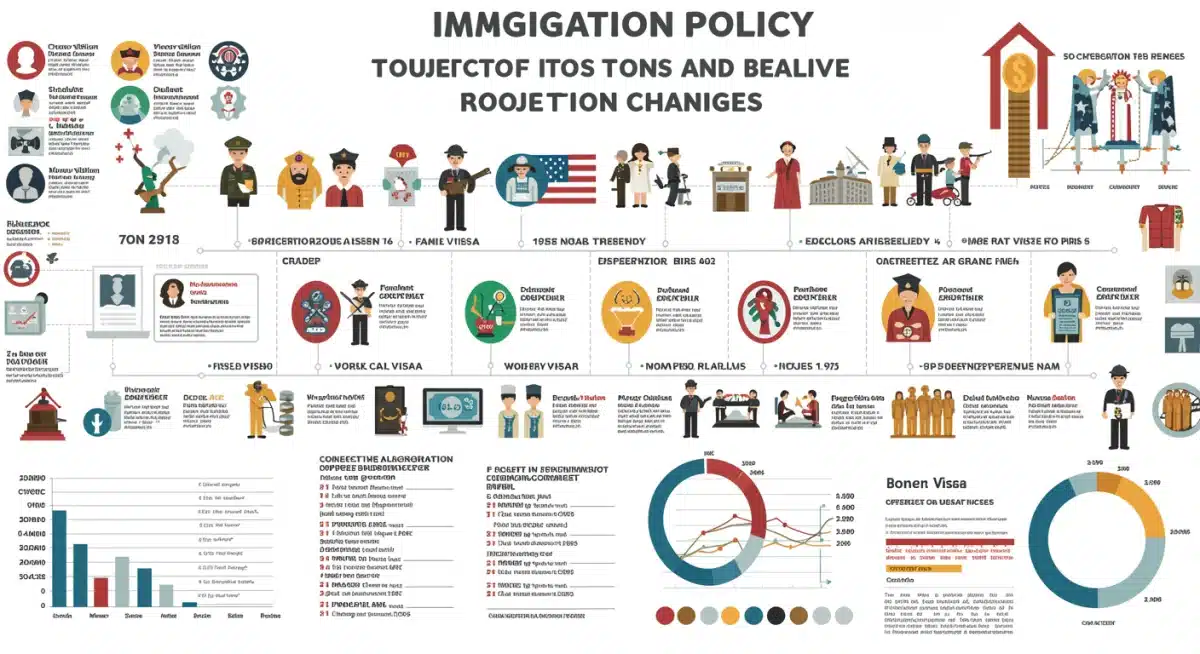 Infographic detailing US immigration policy timeline and projected changes