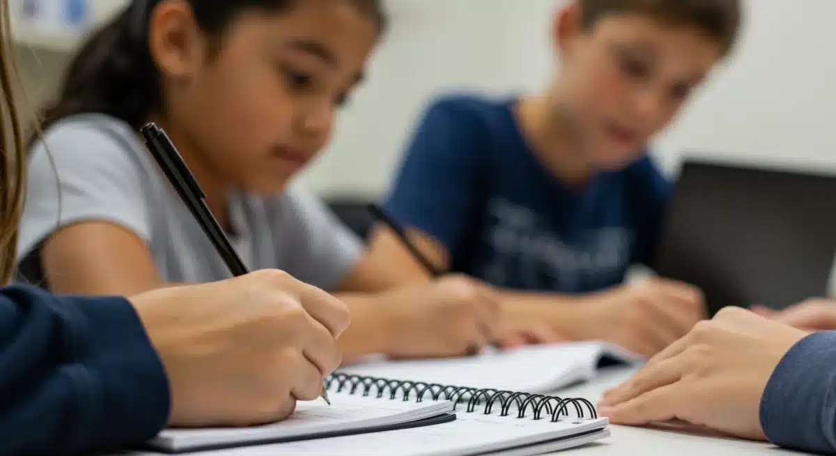 Student actively participating in a lesson influenced by evolving federal education policies.