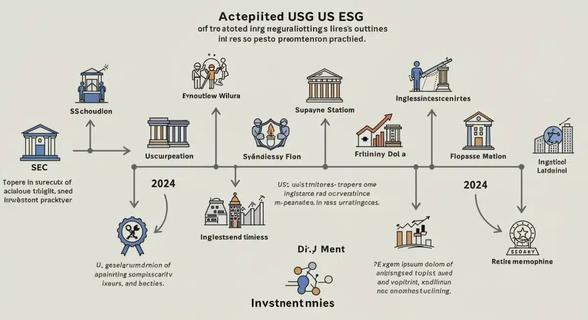 Infographic detailing US ESG regulatory timeline and key milestones