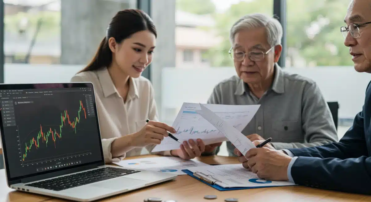 Diverse investors discussing fixed income strategies