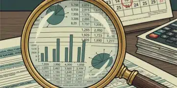 Magnifying glass over 2026 tax forms, symbolizing investor tax planning