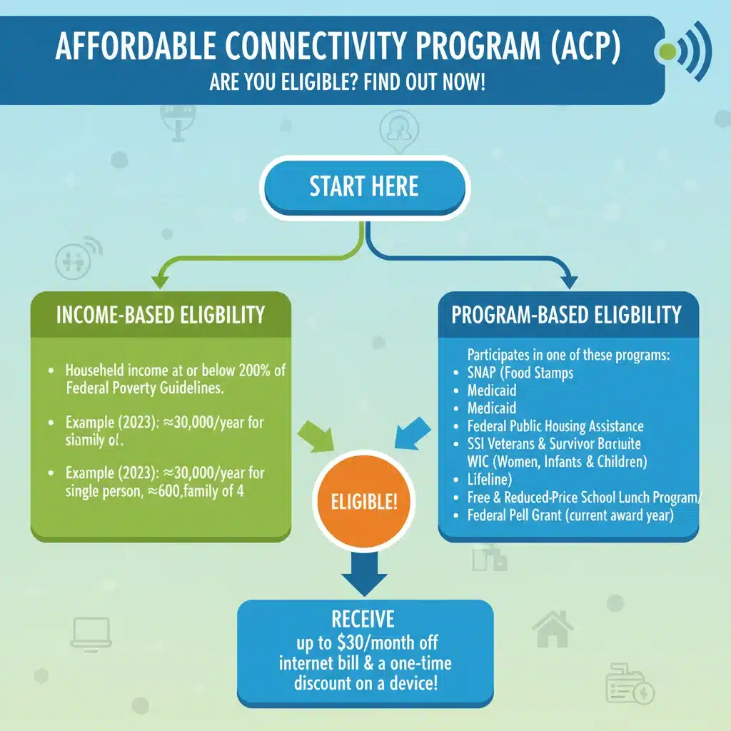 Infographic showing ACP eligibility criteria and requirements